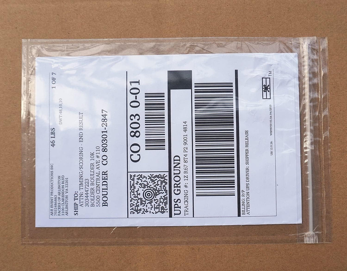 BEUYI Premium 6.7'' x 10'' Resealable Adhesive Shipping Label/documents Pouches