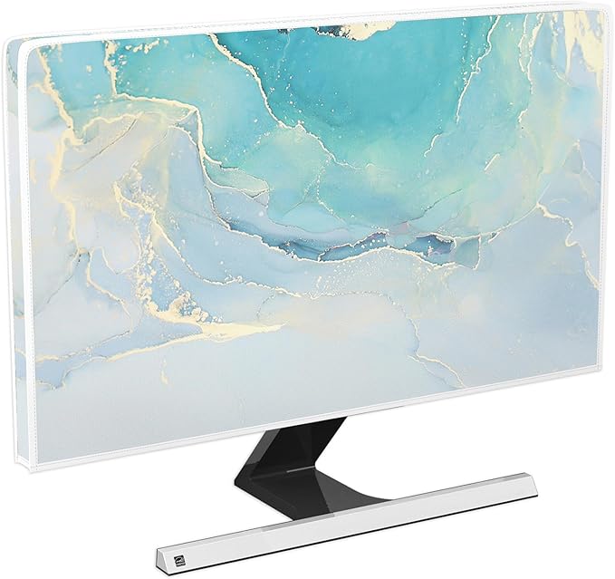 Baocicco Blue Green Marble TV Display Screen Cover 50, 52 Inch Creative by Baocicco