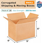 Small Moving & Shipping Boxes 9"L x 6"W x 6"H - Image 2