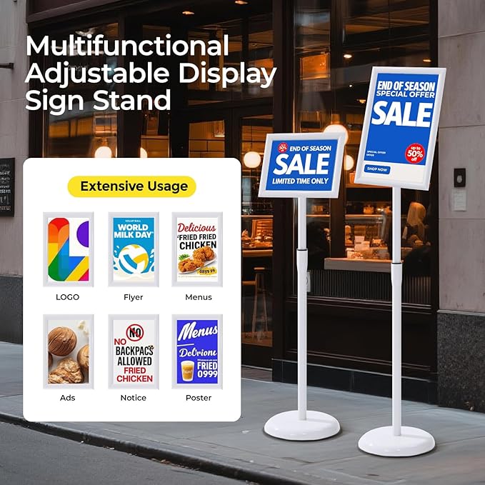 YIYO sign stand，floor sign holder poster stand heavy duty pedestal signage stand - Image 4