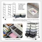 GLACER 10 Drawer Rolling Cart, Storage Cart - Image 4