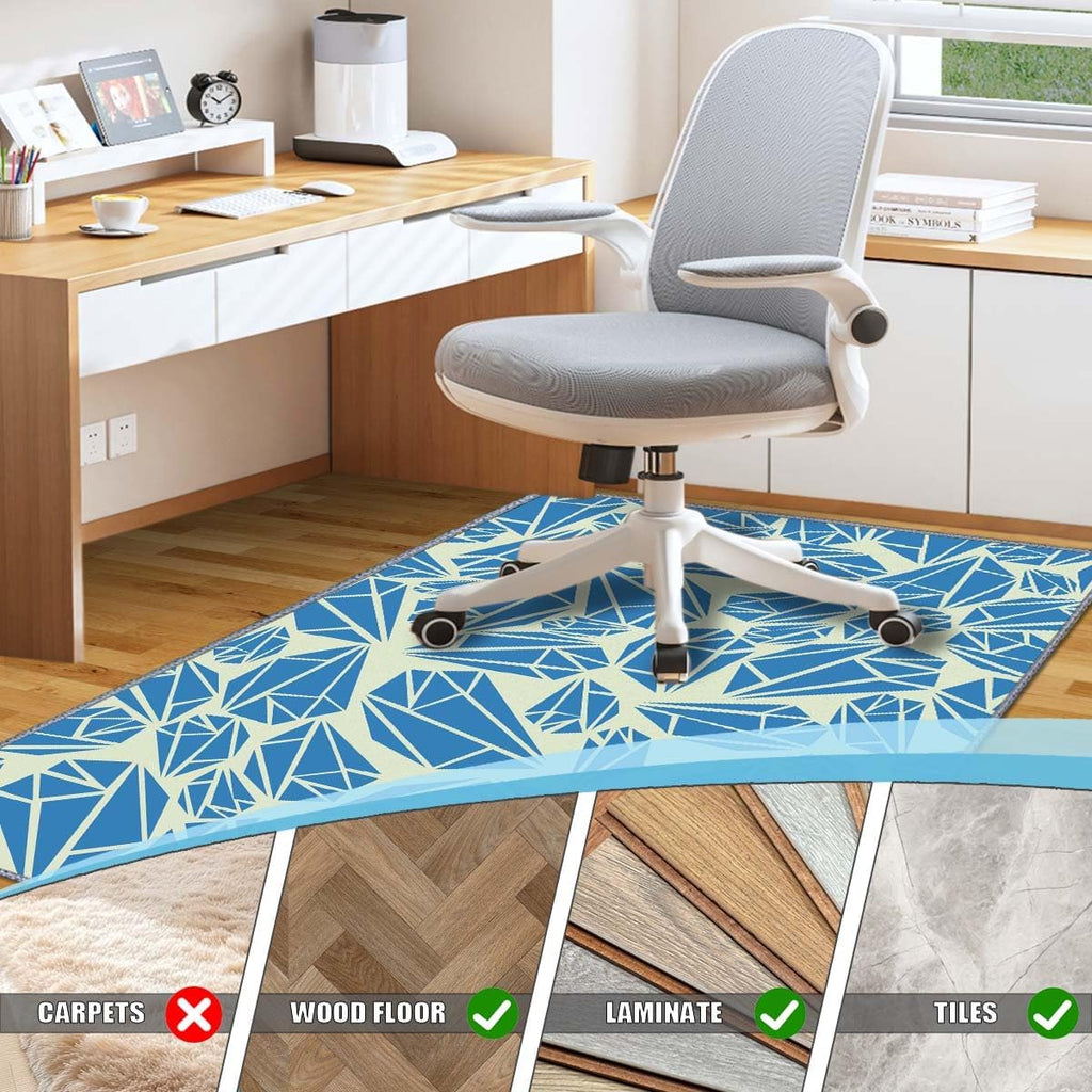 Chair mat, Office Short Pile Chair mat, Non-Slip Noise-Reducing Table and Chair Carpet, Office, Study Decorative Carpet Suitable for Wooden Floors, Laminates and Tiles (Diamond, 47x59in)