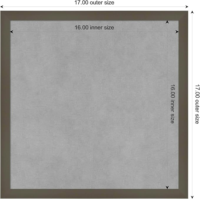Amanti Art Grey Framed Magnetic Board 17x17 Small Vision Board - Image 4