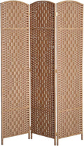HOMCOM Room Divider, 3 Panel Folding Privacy Screen, 6FT Tall Portable Wicker by HOMCOM