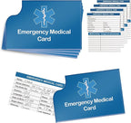 4 Pack Emergency Medical Information Id Card Red Medical Condition and by DLUGOPIS