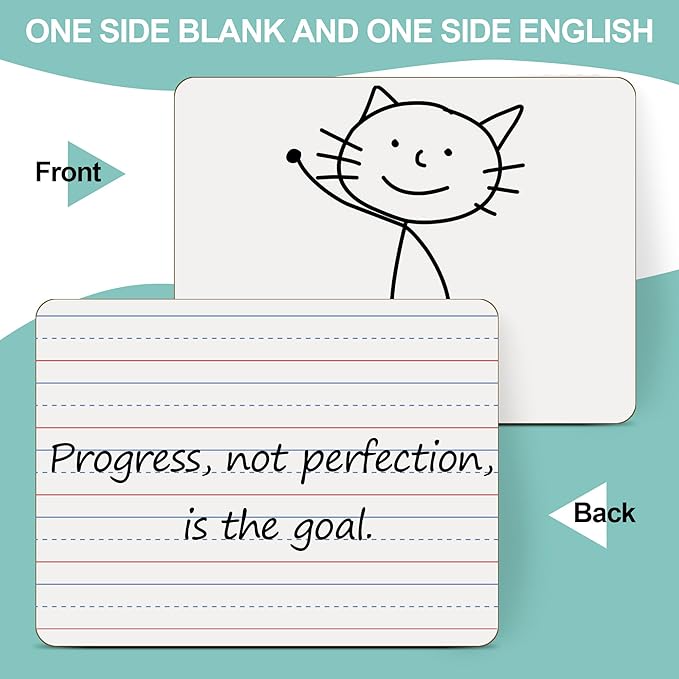32 Pack Small White Boards, Double Sided Personal Dry Erase Boards - Image 2