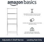 Amazon Basics 5-Shelf Adjustable, Storage Shelving Unit, Steel Organizer Wire - Image 4