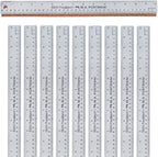 Breman Precision Metal Ruler 15 Inch Cork Back – 10 Pk Stainless Steel Straight by WAPortman