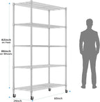 Homdox 5 Tier Storage Racks and Shelving, 3000LBS Commercial Adjustable Wire - Image 3