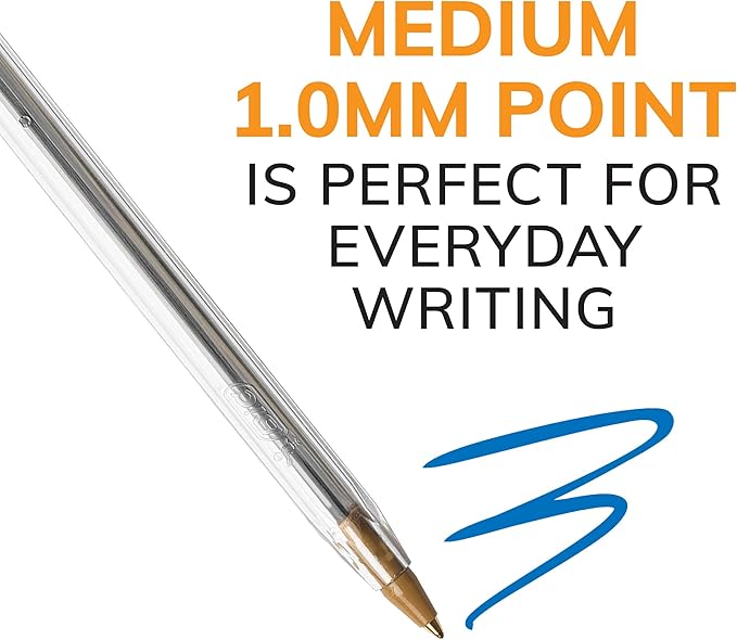 BIC Cristal Xtra Smooth Blue Ballpoint Pens, Medium Point, 500-Count Box - Image 2