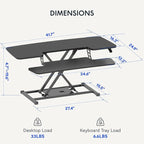 FLEXISPOT Standing Desk Converter 42-inch Spacious Sit to Stand up Dual Monitor - Image 3