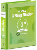 SUNEE 3 Ring Binder 1 Inch 1 Pack, Tender Green by SUNEE