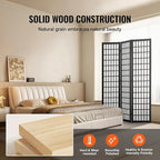VEVOR Room Divider, 3 Panel Japanese Room Divider, Wood Folding Privacy Screen - Image 4