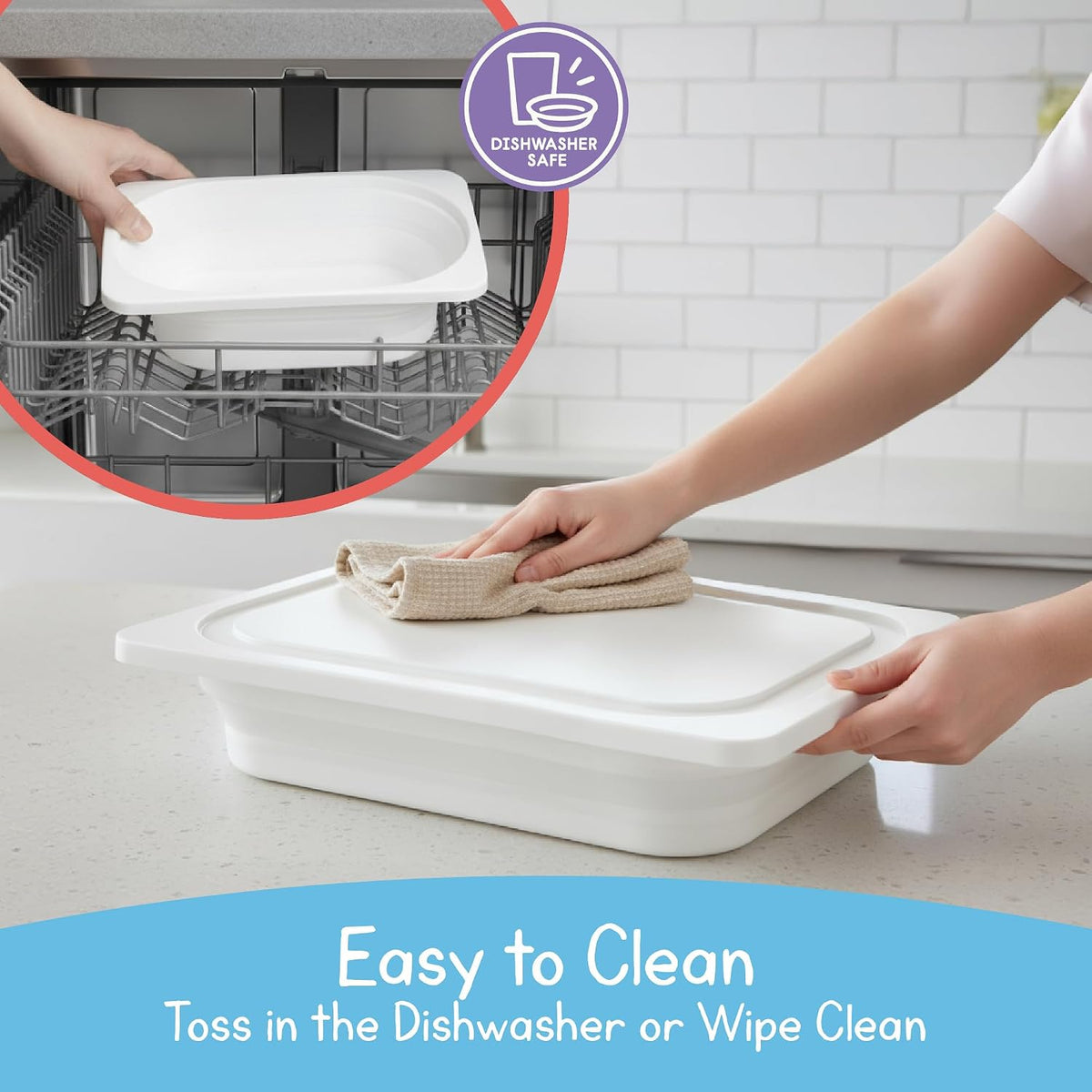 7 Days of Play Collapsible Storage Bins, 2-Pack, Large Bin with Lid + Small B...