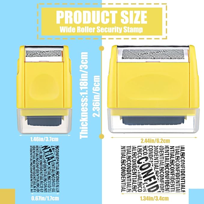 Nezyo 2 Pack Identity Protection Roller Stamp Identity Theft, Confidential - Image 2