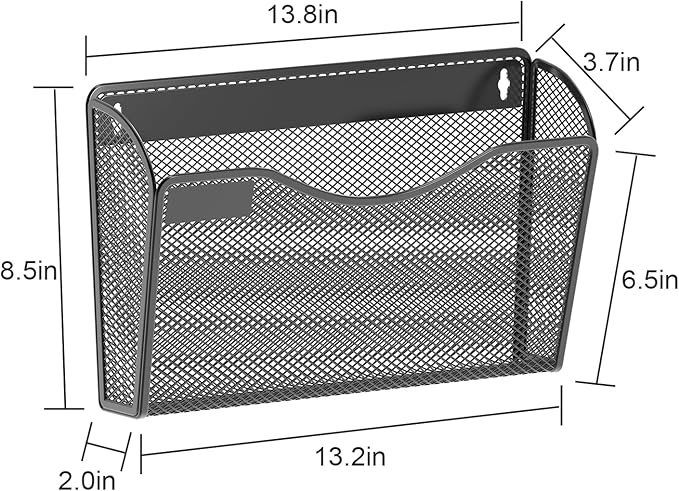 samstar 6 Pack Mesh Wall Mounted File Holder Metal Wall File Pocket Mail - Image 4