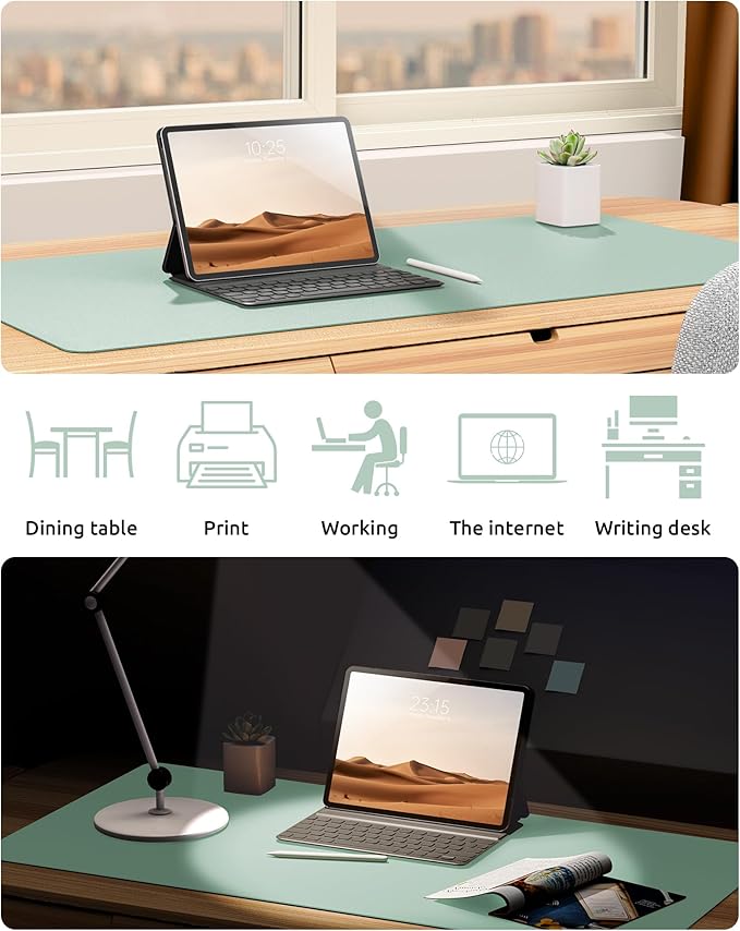 YSAGi Leather Desk Protector, Office Mat, Large Mouse Mat, Non-Slip PU Leather - Image 6