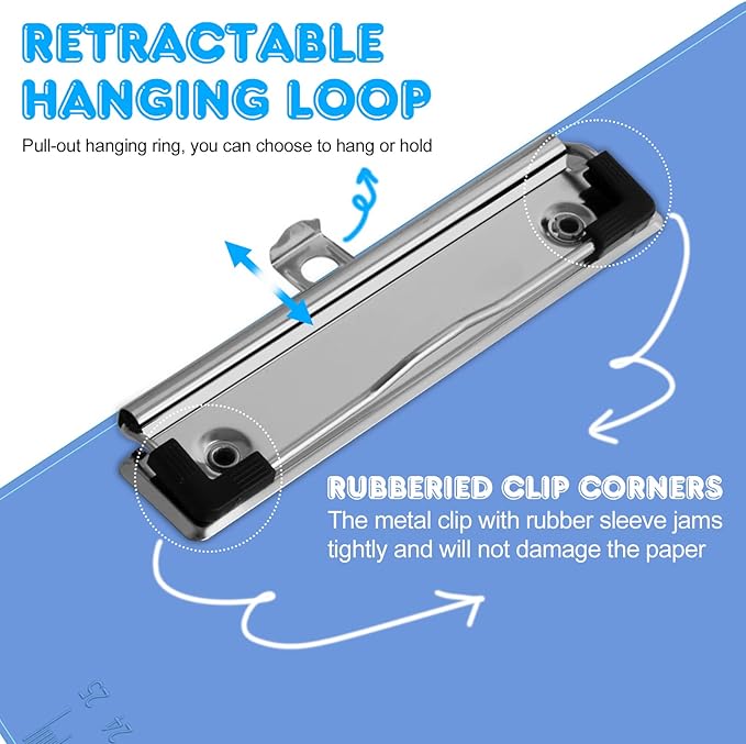 Clipboards, HERKKA 25 Pack Plastic Clipboards Low Profile Clip Standard A4 - Image 3