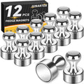 Junarter 12 Pack Magnetic Push Pins, Refrigerator Magnets Strong, Dry Erase by Junarter