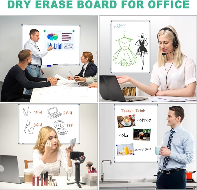 H-Qprobd 3' x 2' Whiteboard Dry Erase White Board - Image 6
