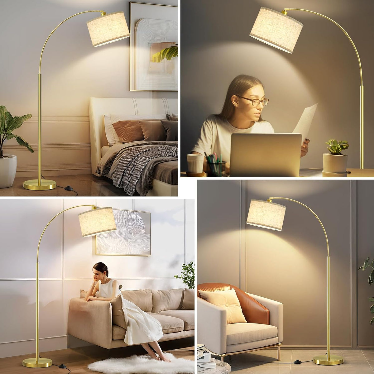 Luvkczc Arc Floor Lamp, 71" Tall Standing Lamp with On/Off Foot Switch