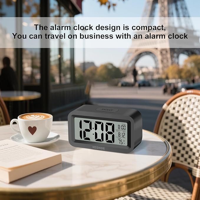 KESHIDE Travel Digital Alarm Clock, Battery Operated - Image 7