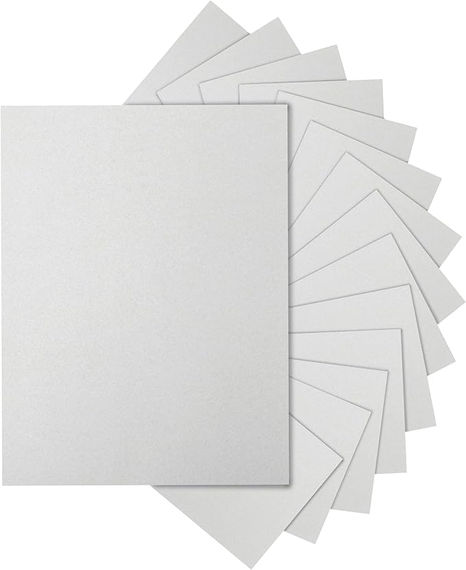 Silunkia 100 Sheets Grey Cardstock 8.5 x 11 Certificates Paper, 200gsm/75lb by Silunkia
