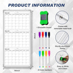 Lincia 36" x 18" Double Sides Dry Erase Calendar - Image 2