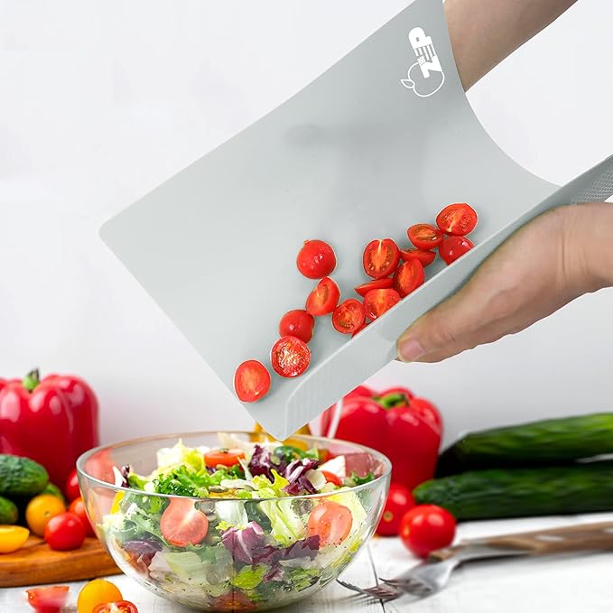 ZVP Plastic Cutting Boards for Kitchen, Flexible Cutting Mats, Gradient Gray - Image 4