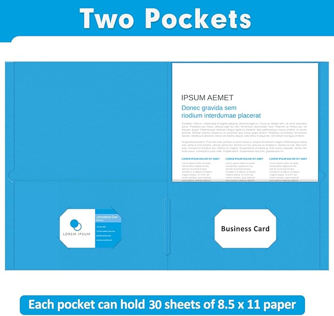 Two Pocket Folders, PANDRI 30 Pack 2 Pocket Folders, Letter Size Paper File - Image 4