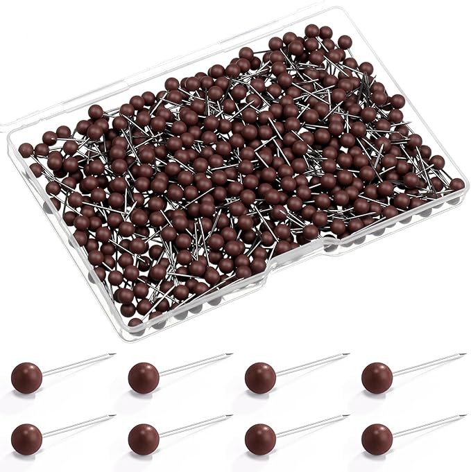WILLBOND 500 Pack Map Push Pins Map Tacks Small Round Head Push Pins Thumb Tacks by Willbond+Technology+Limited