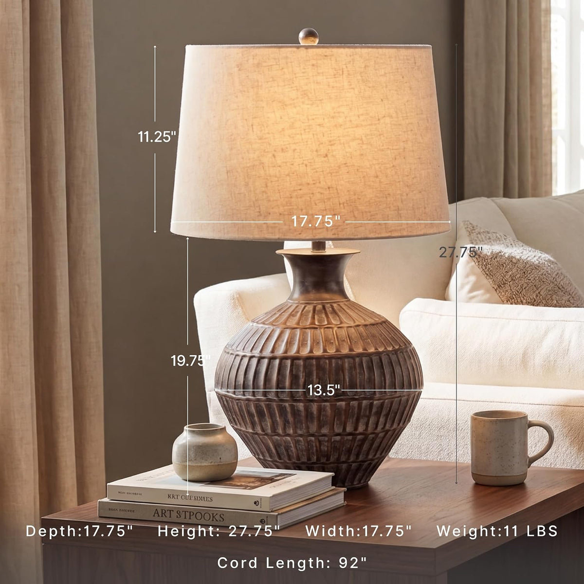 Signature Design by Ashley Magan Metal Table Lamp, 28", Antique Bronze