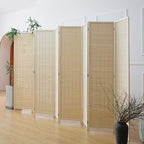 Furnnylane 8 Panel Room Divider and Folding Panel Screen, Bamboo Panel Divider - Image 3