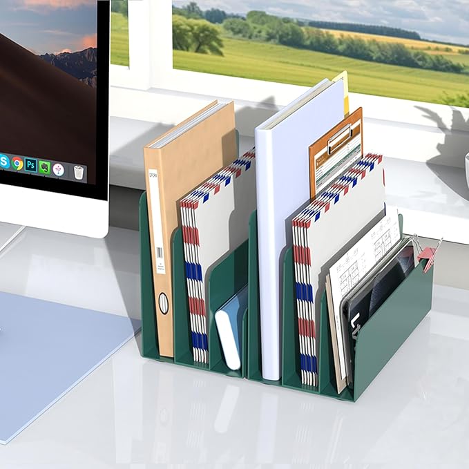 OUTIOE Mail Organizer Countertop, Small Desk File Organizer, Metal File Holder - Image 7