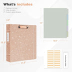 Ospelelf 3 Ring Binder with Clipboard, 2 Inch Leather, Letter Size Dividers - Image 3