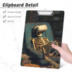 Rimilak Wood Clipboard, 8.5x11 Hardboard Clip Board, Game Skeleton | Fun Design, Cute Custom Pattern, 9 x 12.5 in Letter Size for Classroom, Teachers, Kid, Woman, School & Office Supply