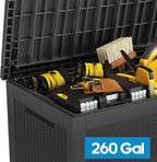 PATIOEASY Outdoor Storage Box 320GAL Waterproof Resin Deck Box, UV-Resistant - Image 2