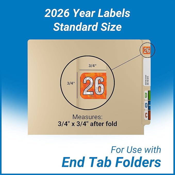 2026 Year Labels, Doctor Stuff 2026 Chart Stickers, Holographic Orange Colored - Image 3