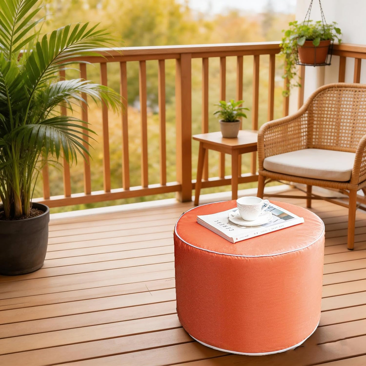 Multipurpose Outdoor Ottoman for Patio 20x14 Inches, Backyard, Additional Sea...