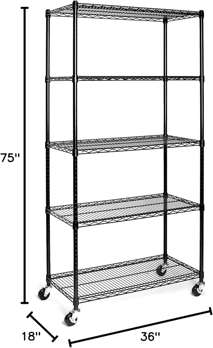 Seville Classics UltraDurable Heavy Duty NSF Solid Steel Wire Rack Storage Unit - Image 14