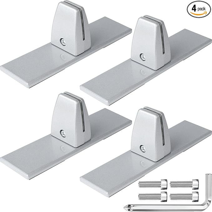 4 Packs Sneeze Guard Clamp Bracket, Sneeze Guard Shield Base by First-zgel