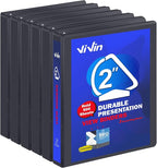 3 Ring Binder 2 Inch, ViVin Sturdy 2"-Slant D Ring Binder by ViVin