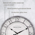Presentime & Co 10" Farmhouse Series Wall Clock, Quartz Movement, Shiplap Style - Image 3