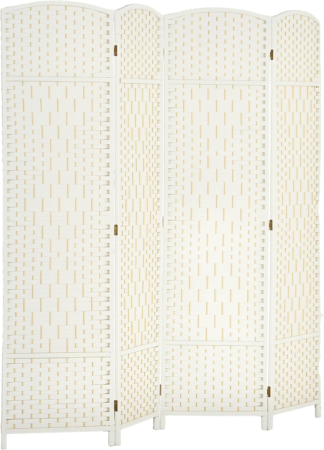 HOMCOM 4 Panel Room Divider, Hand-Woven Freestanding Wall Partition