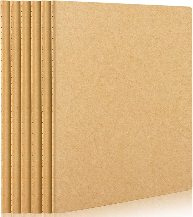 EUSOAR Notebook Journal, 6 Pack A4 11" x 8-1/2", 40 Sheets/ 80 Pages, 100gsm by EUSOAR