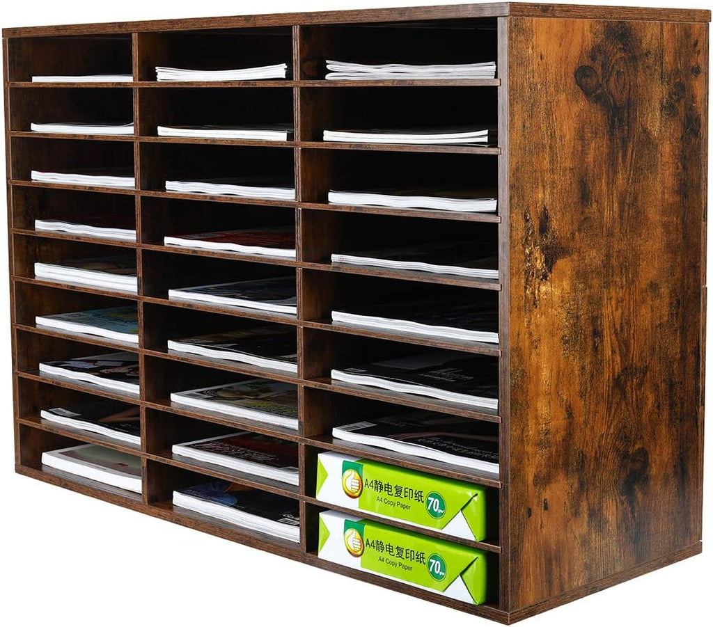 PAG Wood Literature Organizer Mail Sorter Student Mailbox