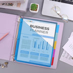 SKYDUE Binder Dividers with Two Pockets, 3Sets, 5 Tabs Dividers for 3 Ring Binder, Plastic Binder Dividers with Tabs for School, Office, and Home Organization