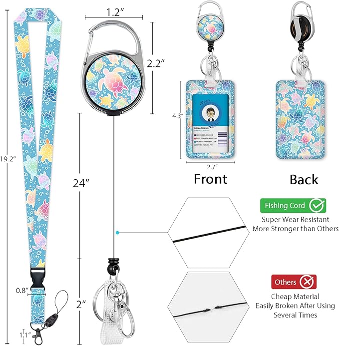 Cute Sea Turtle ID Badge Holder - Image 4