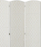 HOMCOM Room Divider, 3 Panel Folding Privacy Screen, 6FT Tall Portable Wicker - Image 8