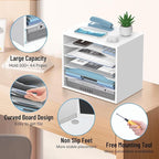 SHARKWOODS 5-Tier Wood Desk Organizer, Paper Tray Organizer - Image 5